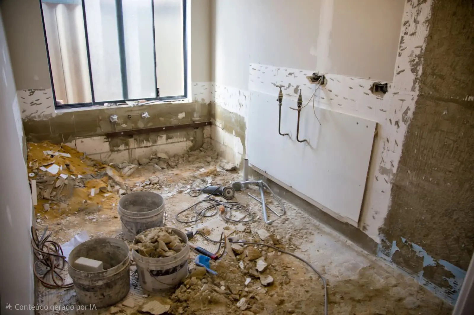 Casa de banho remodelada com base de duche e revestimentos modernos